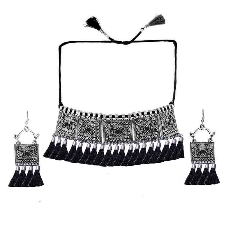 Subhag Alankar Black Beautiful choker Necklace set in design