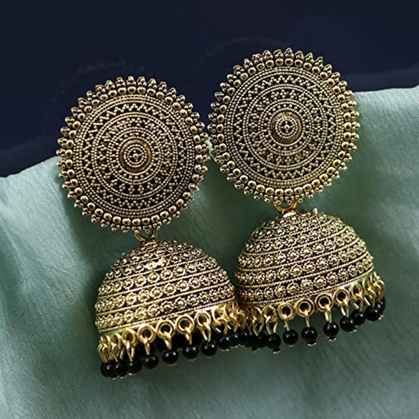 Subhag Alankar Black Attractive Kundan Jhumki earrings ideal for festive wear