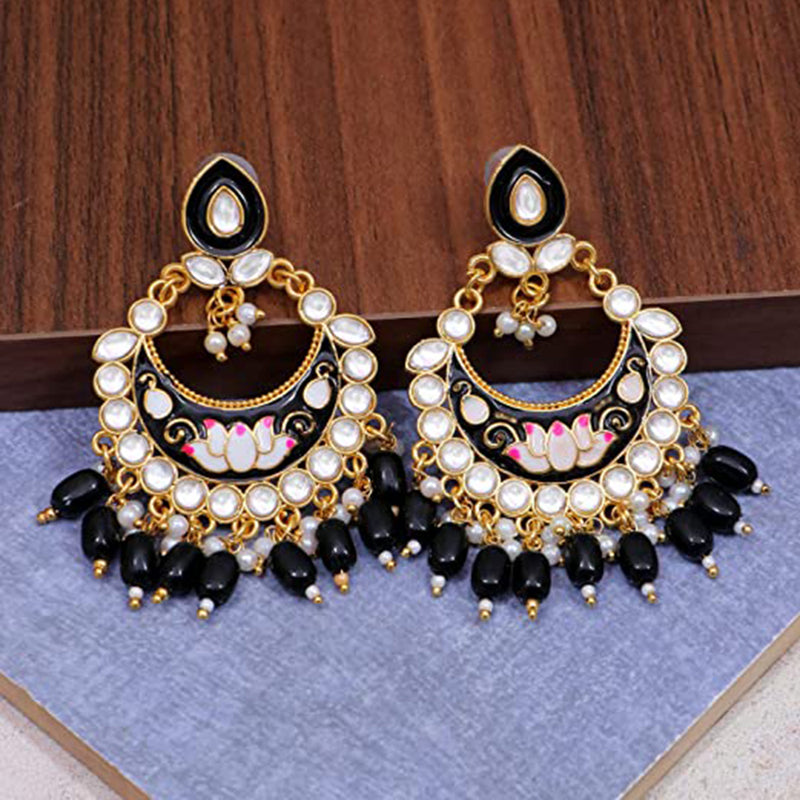 Indian Kundan Earrings (Black) Design with Price in Pakistan 2023