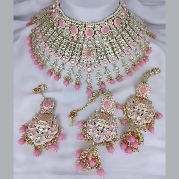 Gehana Mahal Gold Plated Kundan Stone Necklace Set