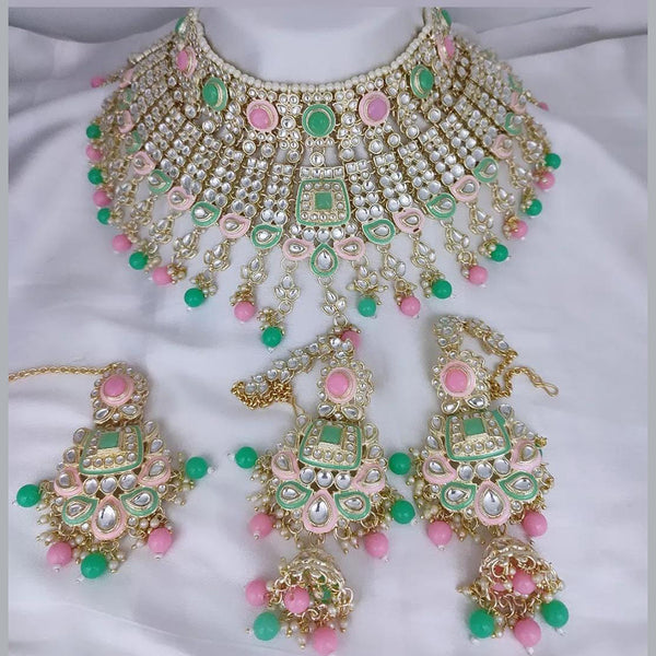 Gehana Mahal Gold Plated Kundan Stone Necklace Set