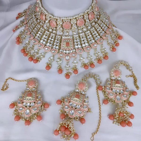 Gehana Mahal Gold Plated Kundan Stone Necklace Set