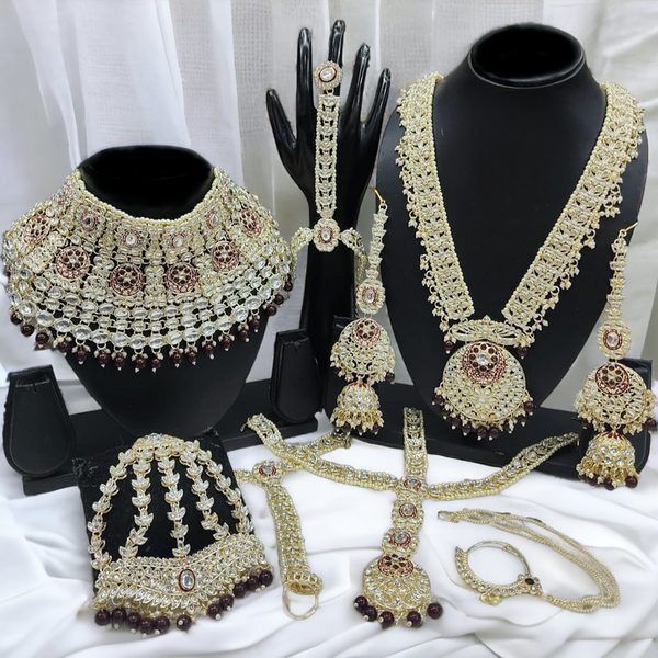 Gehana Mahal Classic Indian Bridal Jewels Maroon