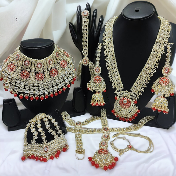 Gehana Mahal Classic Indian Bridal Jewels Red