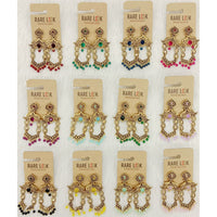 Dhwani Luxury Pota Stone And Beads Dangler Earrings(Pack of 12)