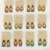 Dhwani Luxury Pota Stone And Pearl Dangler Earrings