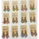 Dhwani Luxury Pota Stone And Beads Dangler Earrings(Pack of 12)