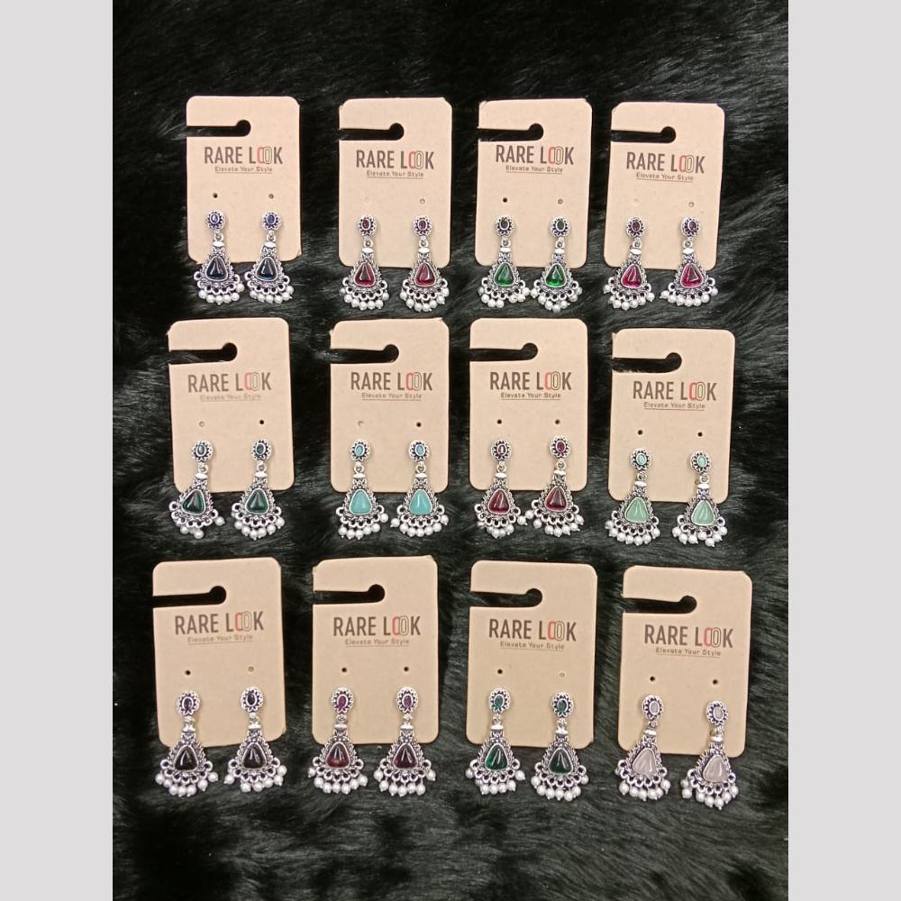Dhwani Elegant Pota Stone And Pearl Dangler Earrings (Pack of 12)