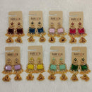Dhwani Trendy Pota Stone And Pearl Jhumki Earrings- (Pack of 8)
