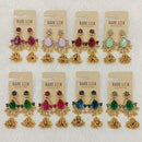 Dhwani Trendy Pota Stone And Pearl Jhumki Earrings- (Pack of 8)