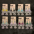 Dhwani Trendy Pota Stone And Pearl Jhumki Earrings- (Pack of 8)