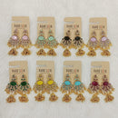 Dhwani Trendy Pota Stone And Pearl Jhumki Earrings- (Pack of 8)