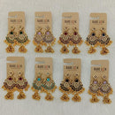 Dhwani Trendy Pota Stone And Pearl Jhumki Earrings- (Pack of 8)