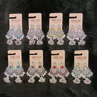 Dhwani Trendy Pota Stone And Pearl Jhumki Earrings- (Pack of 8)