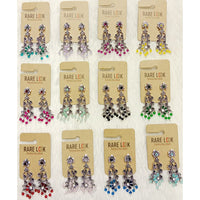Dhwani Luxury Pota Stone And Beads Dangler Earrings(Pack of 12)