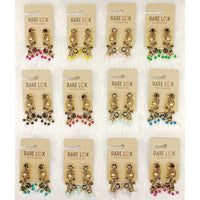 Dhwani Luxury Pota Stone And Beads Dangler Earrings(Pack of 12)