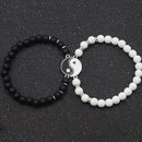 Asmitta - Rhodium Plated Yin Yang Couple Bracelets