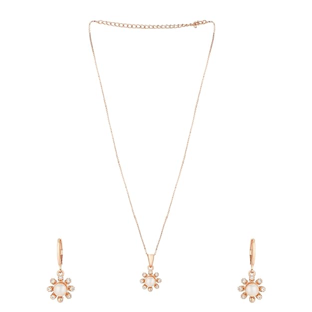 Etnico CZ American Diamond Chain Pendent Jewellery Set for Women