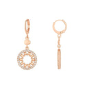 Etnico Rose Gold Plated CZ American Diamond Chain Pendent Set for Women