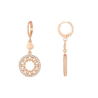 Etnico Rose Gold Plated CZ American Diamond Chain Pendent Set for Women