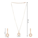 Etnico Rose Gold Plated CZ American Diamond Chain Pendent Set for Women