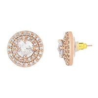 Etnico Rose Gold Plated CZ American Diamond Chain Pendent Set for Women