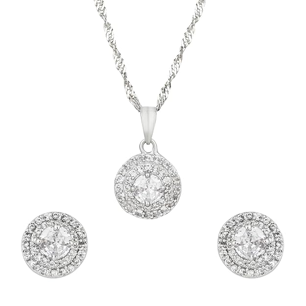 Etnico CZ American Diamond Chain Pendent Set for Women