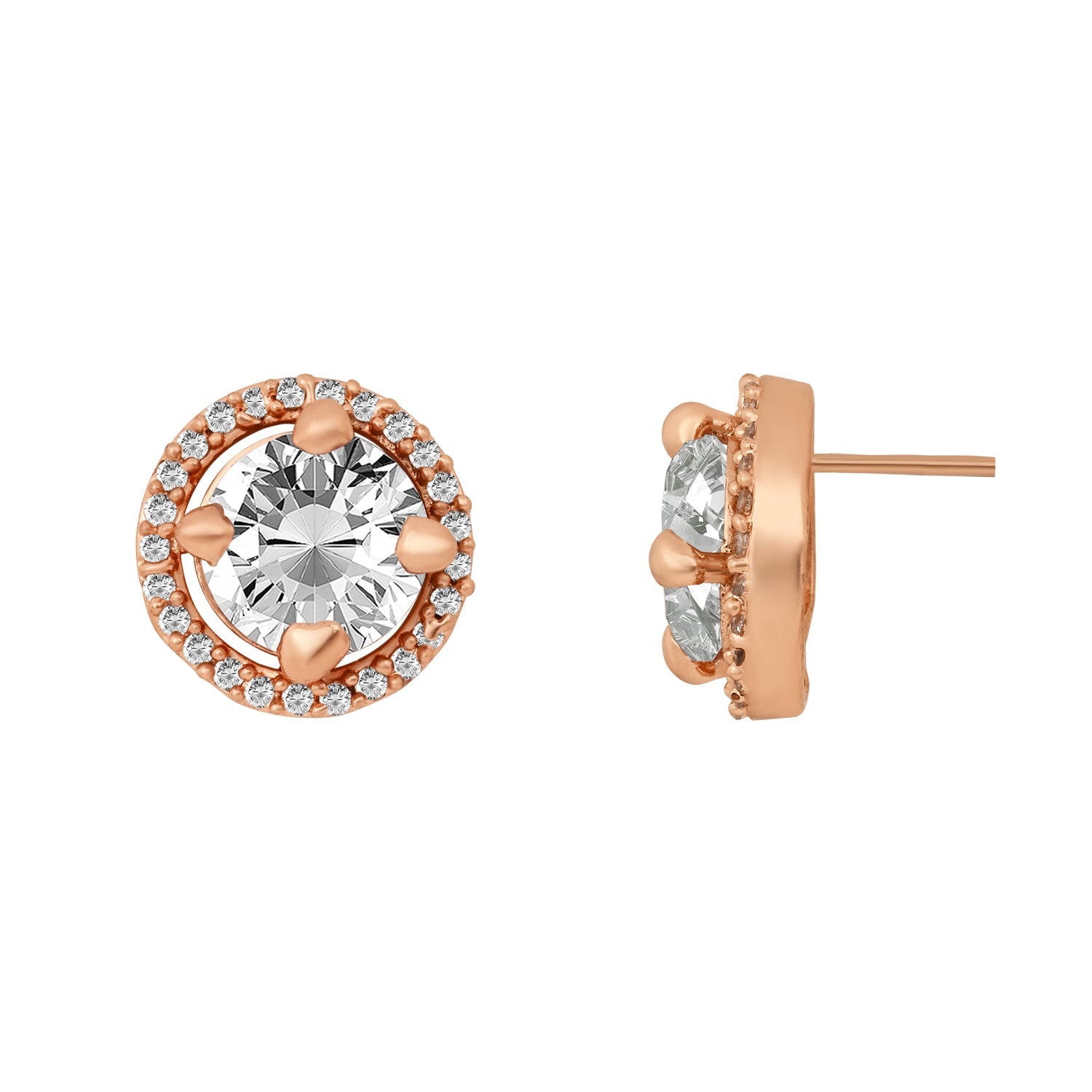 Etnico Latest Stylish CZ American Diamond Teardrop Pendant Set For Women