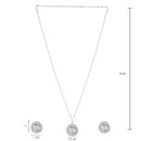 Etnico Latest Stylish CZ American Diamond Teardrop Pendant Set For Women