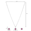 Etnico Latest Stylish Silver Plated CZ American Diamond Teardrop Pendant Set For Women