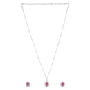 Etnico Latest Stylish Silver Plated CZ American Diamond Set For Women