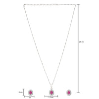 Etnico Latest Stylish Silver Plated CZ American Diamond Set For Women