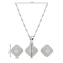 Etnico Silver Plated Cubic Zirconia American Diamond Set for Women