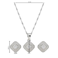 Etnico Silver Plated Cubic Zirconia American Diamond Set for Women