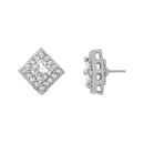Etnico Latest Stylish Silver Plated CZ American Diamond Pendant Set For Women