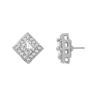 Etnico Latest Stylish Silver Plated CZ American Diamond Pendant Set For Women