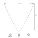 Etnico Latest Stylish Silver Plated CZ American Diamond Pendant Set For Women