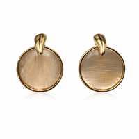 Etnico Round Mother of Pearl Pendant Necklace with Matching Stud Earrings Set for Women
