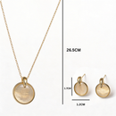 Etnico Round Mother of Pearl Pendant Necklace with Matching Stud Earrings Set for Women