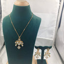 Chiccharm Jewellery Premium Polki Kundan Necklace with Earrings Set