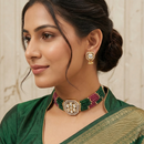 Chiccharm Jewellery Luxury Polki Kundan And Pearl Traditional Choker Necklace Set