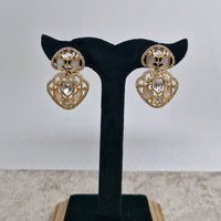 Chiccharm Jewellery Classic Polki Kundan Stone Hanging Earrings