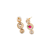 Chiccharm Jewellery Premium Polki Kundan Necklace with Earrings Set