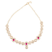 Chiccharm Jewellery Premium Polki Kundan Necklace with Earrings Set