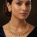 Chiccharm Jewellery Pota Stone Brass And Copper Rajwadi Necklace Set