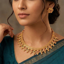 Chiccharm Jewellery Pota Stone Brass And Copper Rajwadi Necklace Set