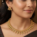 Chiccharm Jewellery Pota Stone Brass And Copper Rajwadi Necklace Set