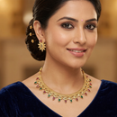 Chiccharm Jewellery Pota Stone Brass And Copper Rajwadi Necklace Set