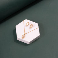 ChicCharm Jewellery Brass Gold Plated Austrian Stone Pendant Set