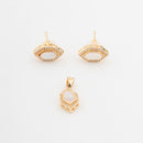 ChicCharm Jewellery Brass Gold Plated Austrian Stone Pendant Set